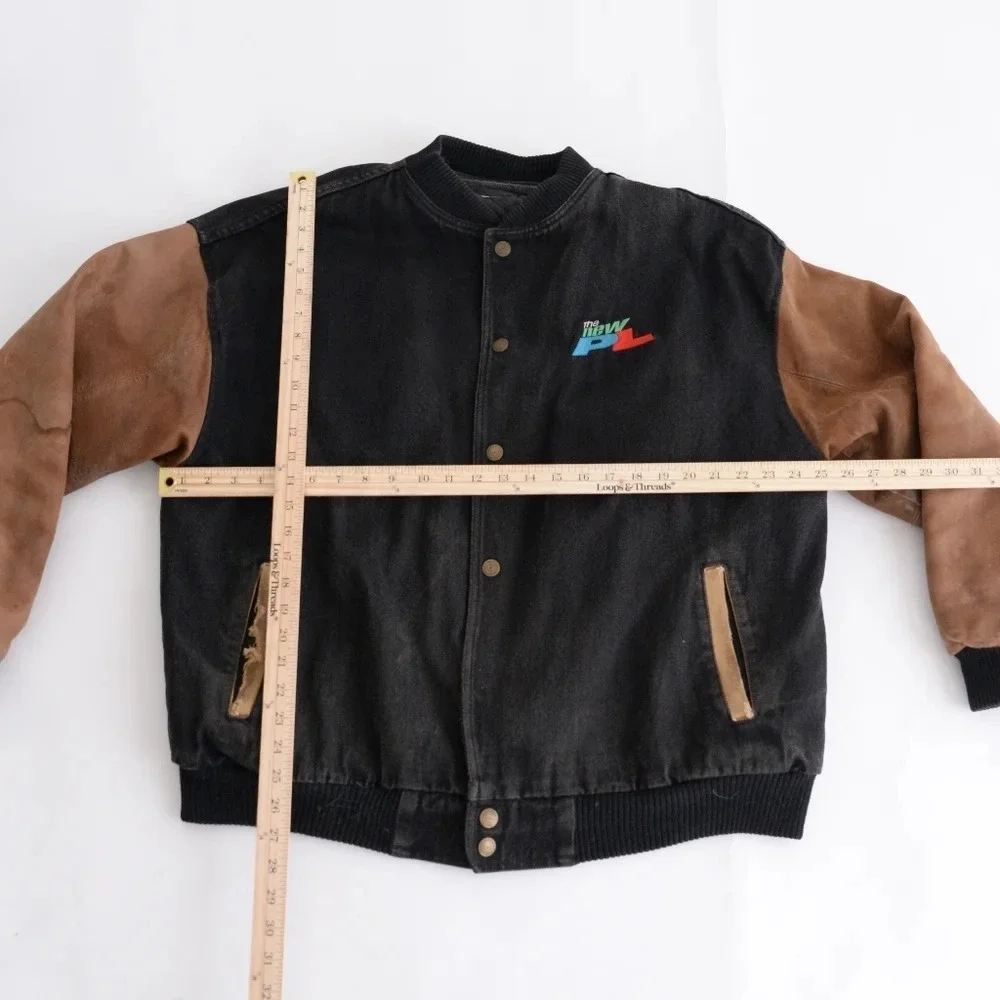 HH Co The New PL Logo - Vintage Western Concepts Black Brown  Denim Jacket - Picture 4 of 15